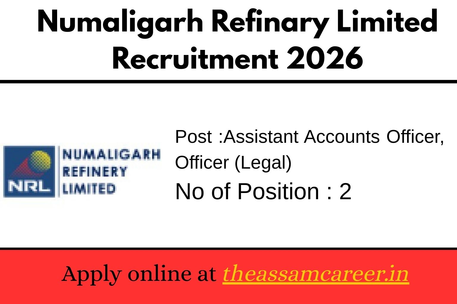 Numaligarh Refinery Limited Recruitment 2026